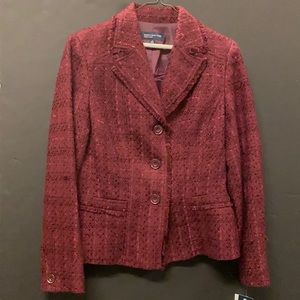 Jones New York women’s blazer. Wine color,  size 8